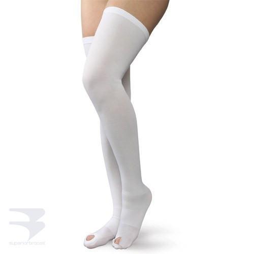 Anti-Embolism Stockings - Thigh High / Open Toe - 18mm Hg Compression -  by Advanced Orthopaedics - Superior Braces - SuperiorBraces.com