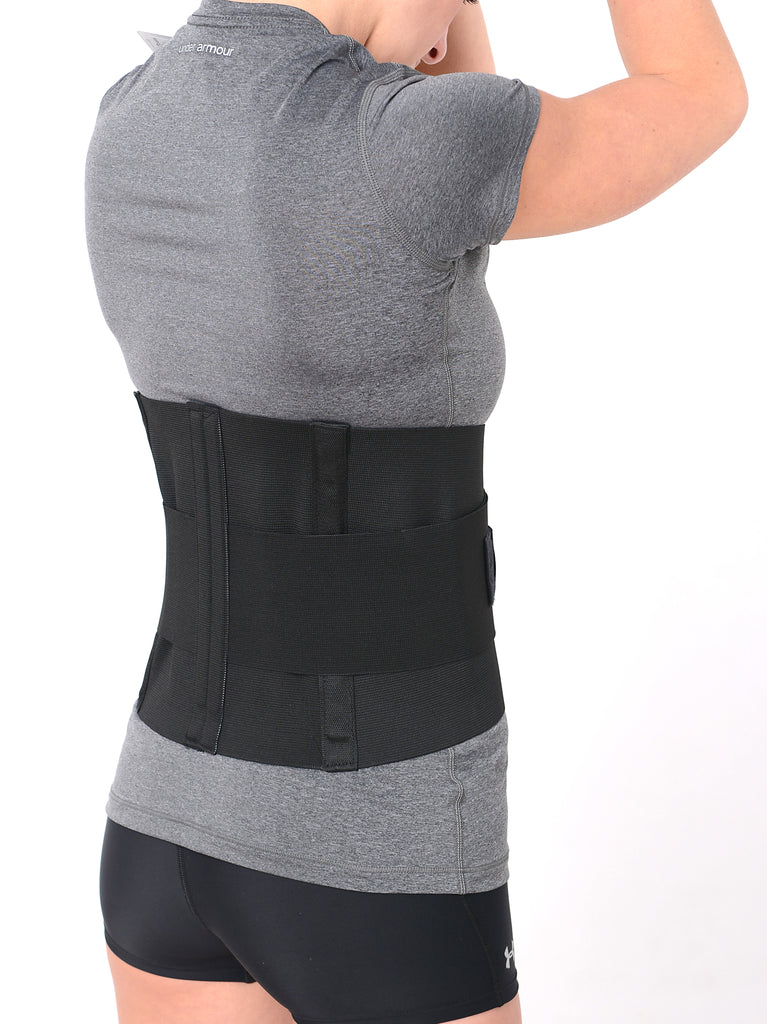 10 Lumbar Sacral Support w/ Double Pull Tension Straps - Black - (20