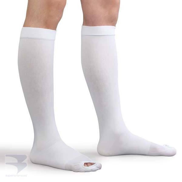 Anti-Embolism Stockings -  Knee High / Open Toe - 18mm Hg Compression -  by Advanced Orthopaedics - Superior Braces - SuperiorBraces.com